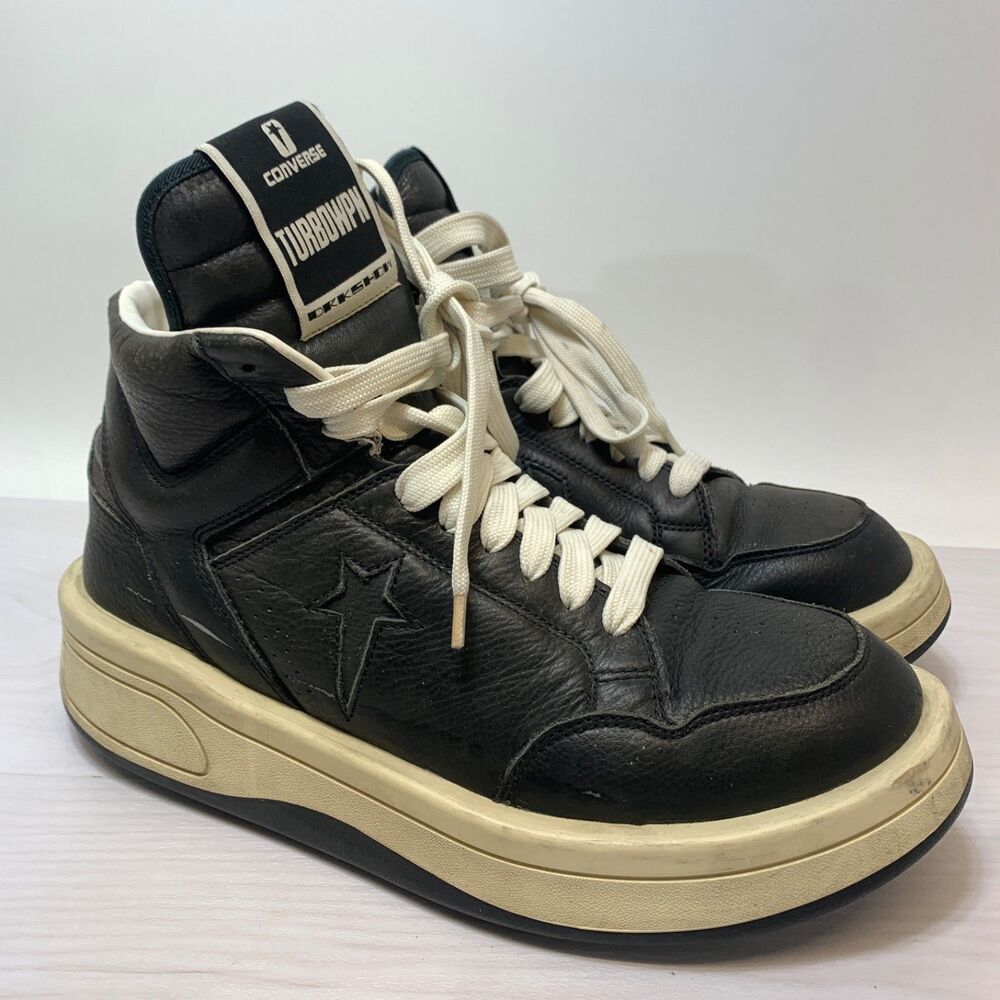 Converse TURBOWPN Rick Owens DRKSHDW Black Cloud Cream Size 10.5 Womens 12